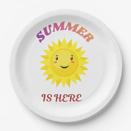 De zomer is hier papieren bordje (Voorkant)