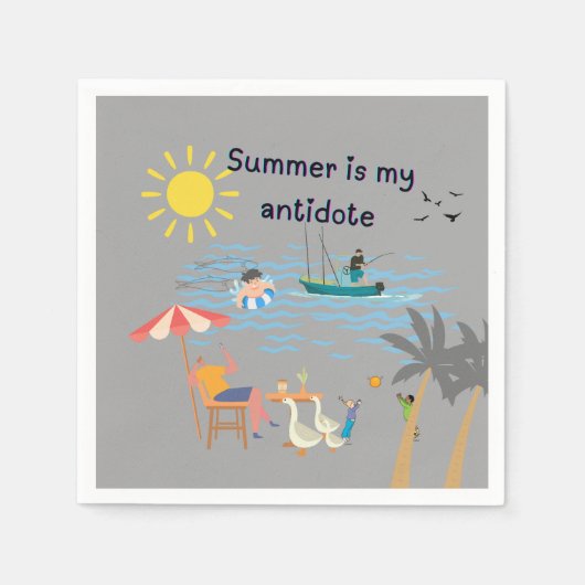 De zomer is mijn tegengif servet (Voorkant)