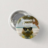 De zomer komt eraan ronde button 3,2 cm (Voorkant /achterkant)