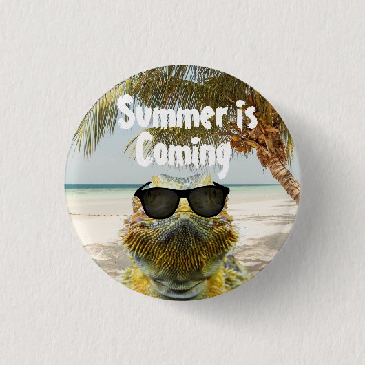 De zomer komt eraan ronde button 3,2 cm (Voorkant)