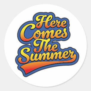 De zomer komt eraan ronde sticker