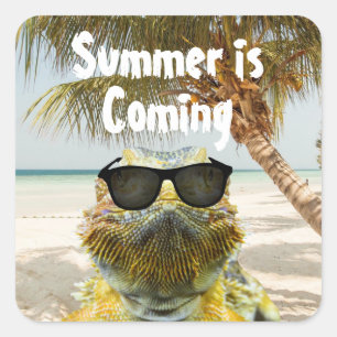 De zomer komt eraan vierkante sticker