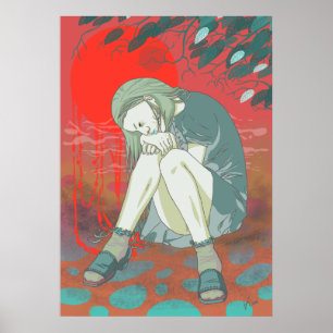 De zomer maakt me blauwe afdrukken poster