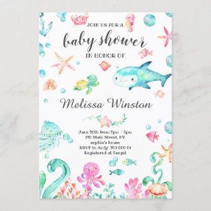 De zomer onder het Zee Baby shower Neutral Kaart