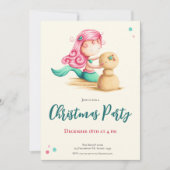 De zomer van de Tropische Zeemeermin bij het kerst Kaart (Voorkant)