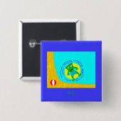 De Zomer van FrankenCheese de Vierkante Button van (Voorkant /achterkant)