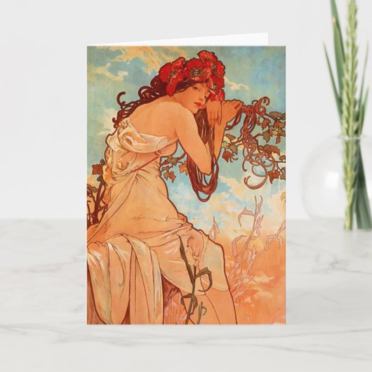 De Zomer van Mucha Kaart (Voorkant)