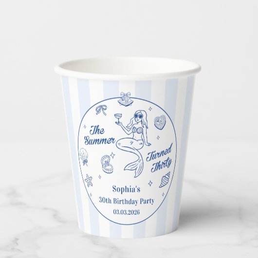 De zomer werd 30 jaar  papieren bekers (Voorkant)