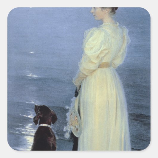 De zomeravond in Skagen Vierkante Sticker (Voorkant)