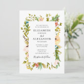 De zomerbloemen trouwuitnodiging. Lente bloem Kaart (Staand voorkant)