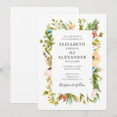 De zomerbloemen trouwuitnodiging. Lente bloem Kaart (Voorkant / Achterkant)