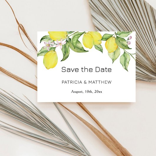 De zomercitroenweddenschap bewaart de datum save the date