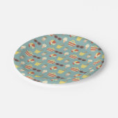 De zomerdag van de Beach van Retro Papieren Bordje (Gekanteld)