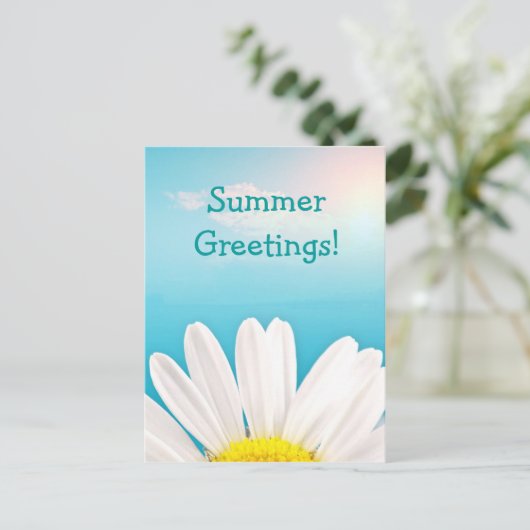 De zomergroeten. Briefkaart (Staand voorkant)