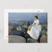 De zomernacht. Inger op het strand van Edvard Munc Briefkaart (Voorkant / Achterkant)