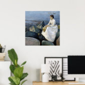 De zomernacht. Inger op het strand van Edvard Munc Poster (Thuiskantoor)