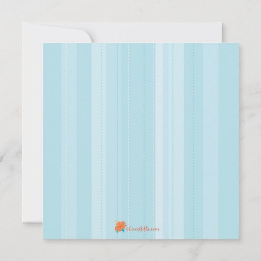 De zomerpartij nodigt uit : Blauw en Oranje Hibisc Kaart (Achterkant)