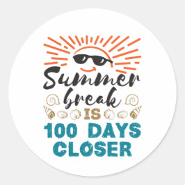 De zomerpauze is 100 dagen dichterbij de 100e dag  ronde sticker