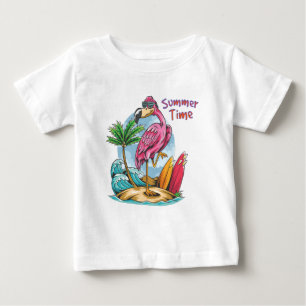 De zomertijd Flamingo op de strand Vintage