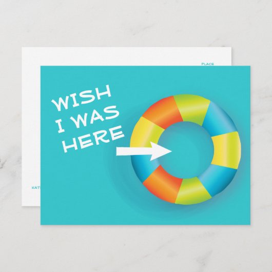 De zomertijd was een wens dat ik hier was, grappig briefkaart (Voorkant / Achterkant)