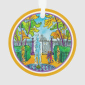 De zomertuin, met de hand getrokken waterverf ornament (achterkant)