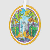 De zomertuin, met de hand getrokken waterverf ornament (voorkant)