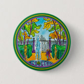 De zomertuin, met de hand getrokken waterverf ronde button 5,7 cm (Voorkant)