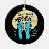 De zomervakantie zwemt beter in keramisch ornament (Voorkant)