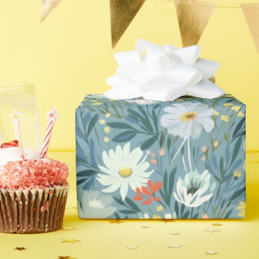 De zomerweide van de wilde bloemen cadeaupapier (Verjaardagsfeest)
