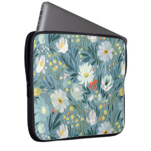 De zomerweide van de wilde bloemen laptop sleeve