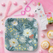 De zomerweide van de wilde bloemen papieren bordje (Feest)