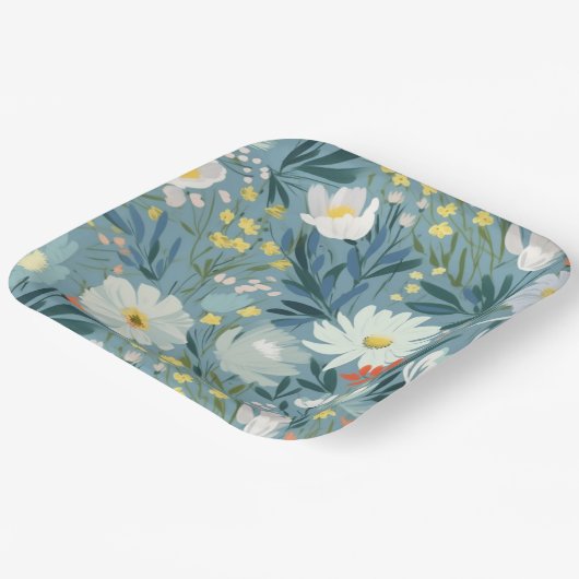 De zomerweide van de wilde bloemen papieren bordje (Gebogen)