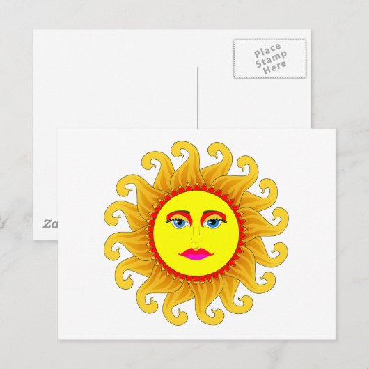 de zomerzonsondergang briefkaart (Voorkant / Achterkant)