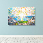 De Zon 1909 | Edvard Munch | Canvas Afdruk (Insitu (Houten vloer))