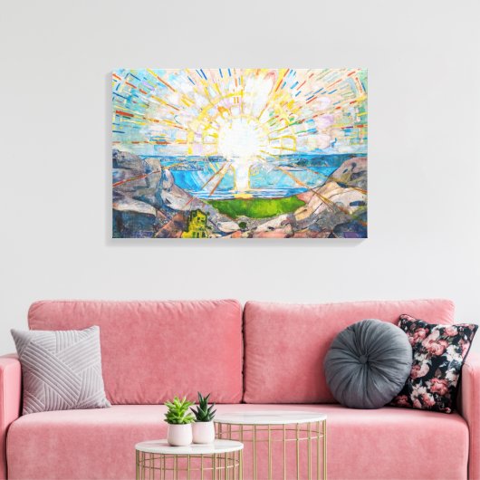 De Zon 1909 | Edvard Munch | Canvas Afdruk (Insitu (Woonkamer))