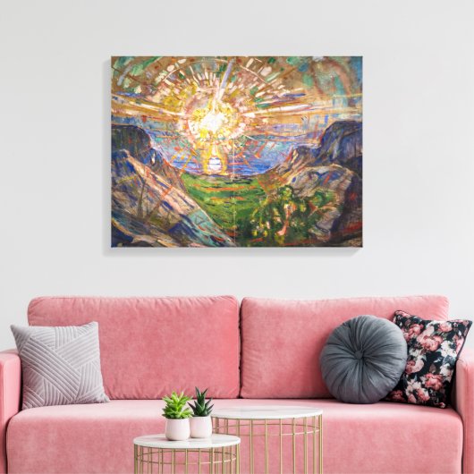 De zon 1912 | Edvard Munch | Canvas Afdruk (Insitu (Woonkamer))