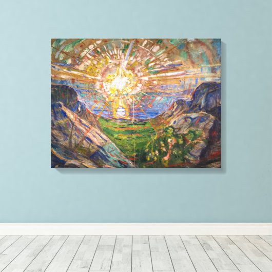 De zon 1912 | Edvard Munch | Canvas Afdruk (Insitu (Houten vloer))