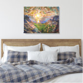 De Zon 1916 | Edvard Munch | Canvas Afdruk (Insitu (Slaapkamer))