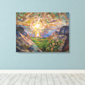 De Zon 1916 | Edvard Munch | Canvas Afdruk (Insitu (Houten vloer))