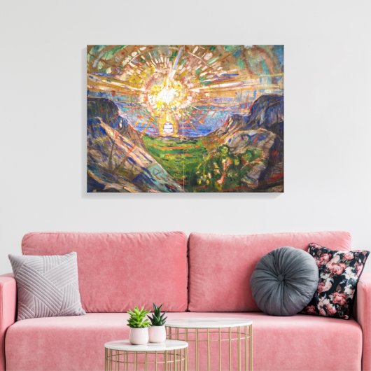 De Zon 1916 | Edvard Munch | Canvas Afdruk (Insitu (Woonkamer))