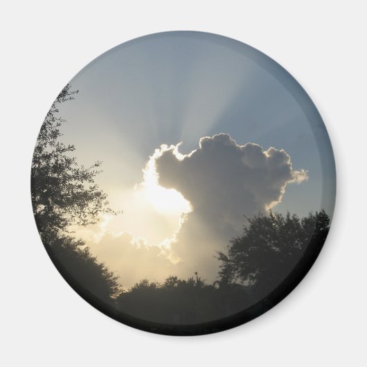 De zon barst door de wolkenmagneet magneet (Voorkant)