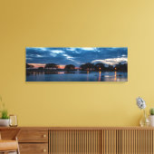 De zon begint bij de walvis canvas afdruk (Insitu (Woonkamer))