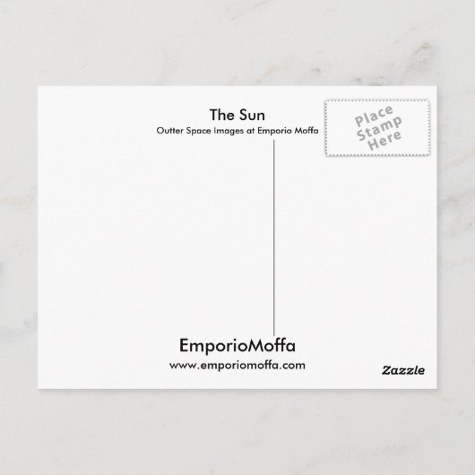 De zon briefkaart (Achterkant)