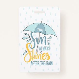 De zon citeert de Regen citeert Positieve Resultaa Badge