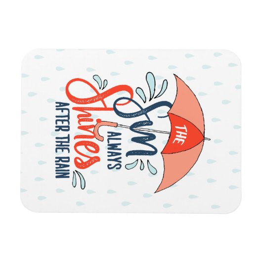 De zon citeert de Regen citeert Positieve Resultaa Magneet (Horizontaal)