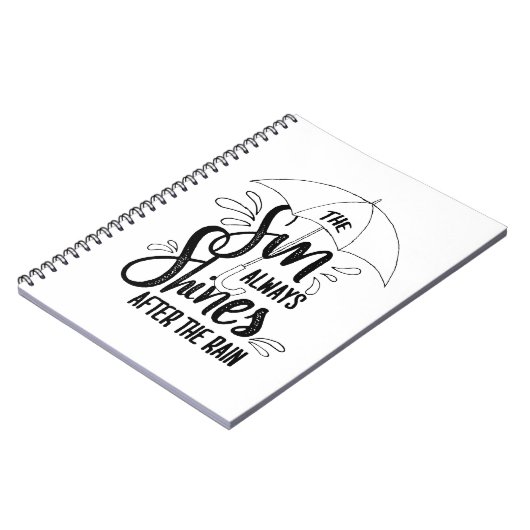 De zon citeert de Regen citeert Positieve Resultaa Notitieboek (Linkerzijde)