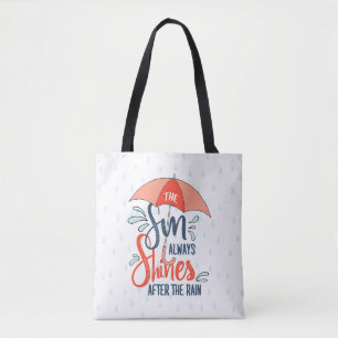 De zon citeert de Regen citeert Positieve Resultaa Tote Bag