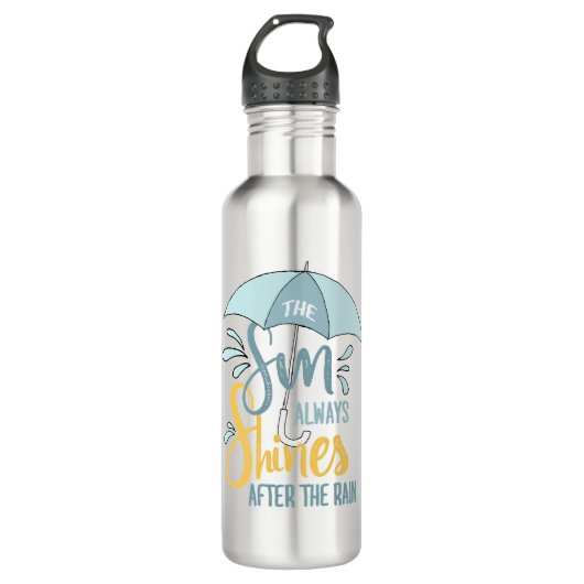 De zon citeert de Regen citeert Positieve Resultaa Waterfles (Voorkant)