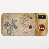 DE ZON DE MAAN EN BASISKLUS PERKAMENT Monogram Case-Mate iPhone Case (Achterkant (horizontaal))