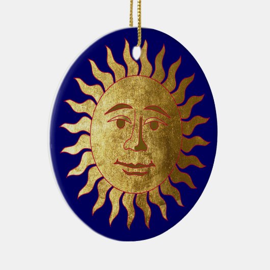 De zon en de maan keramisch ornament (Rechts)